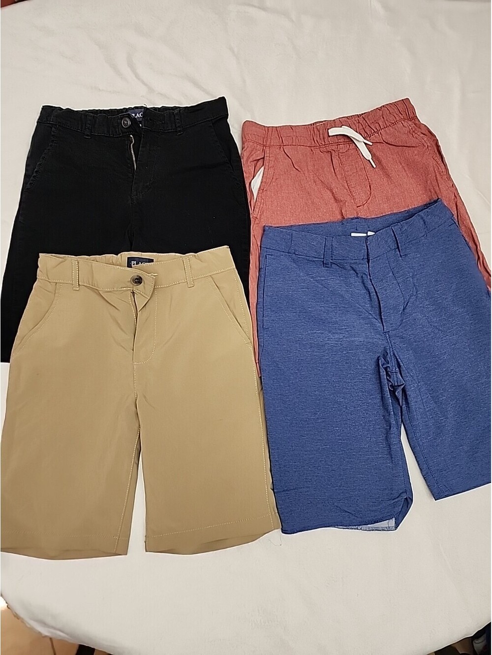 Bundle (4) Boys, Chino and active navy blue and khaki shorts with pockets Sz10